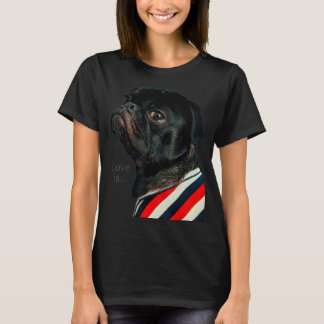 Black Pug Women Manar Pug Mamma Pappa Life Kärlek  T Shirt