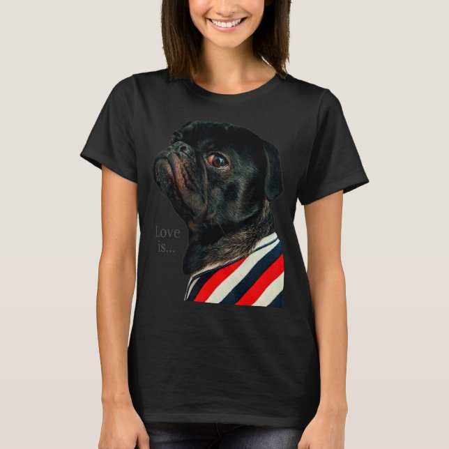 Black Pug Women Manar Pug Mamma Pappa Life Kärlek  T Shirt (Framsida)