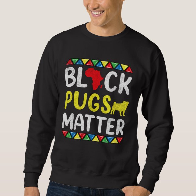 Black Pugs matter Apparel History Dog Pride Women  Lång Ärmad Tröja (Framsida)