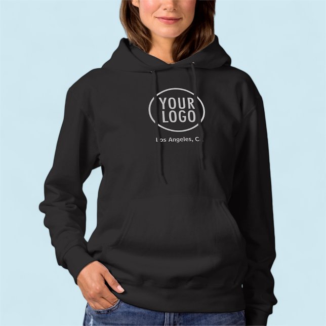 Black Pullover Hoodie Anpassningsbar Business Logo T Shirt (MISOOK Black Hoodie with Logo)