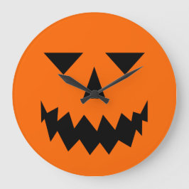Black Pumpkin Ansikte Clock Stor Klocka