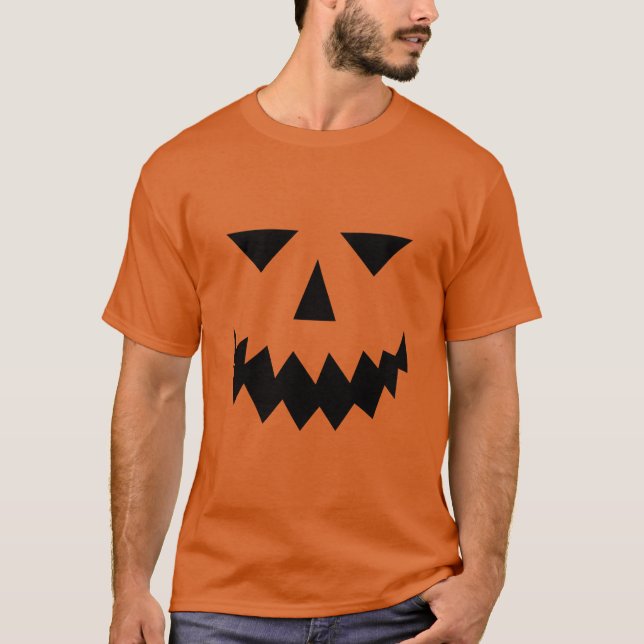 Black Pumpkin Ansikte T-Shirt (Framsida)