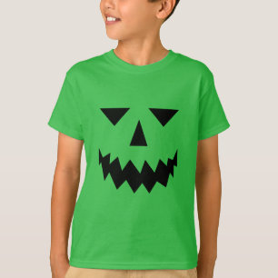 Black Pumpkin Ansikte T-Shirt (barn)