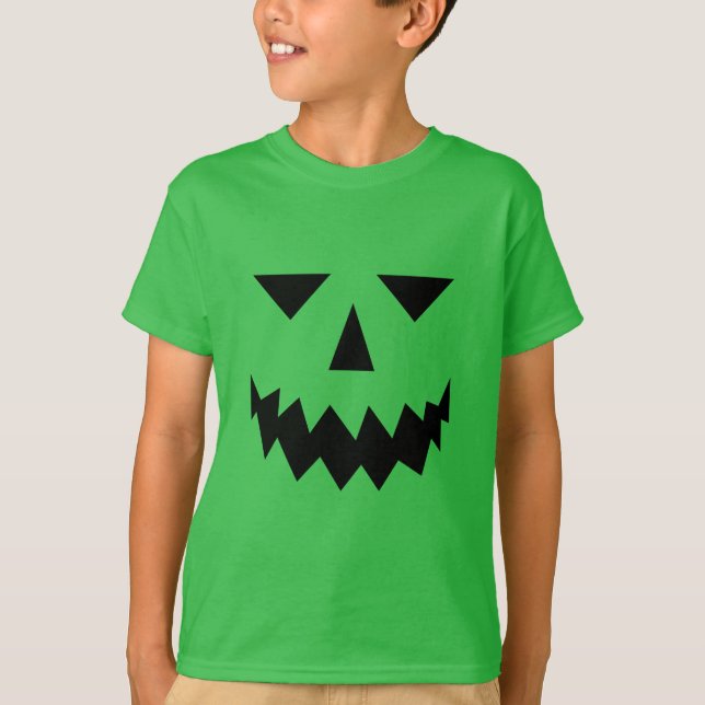 Black Pumpkin Ansikte T-Shirt (barn) (Framsida)