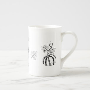 Black Pumpkin för Halloween Benporslin Mugg