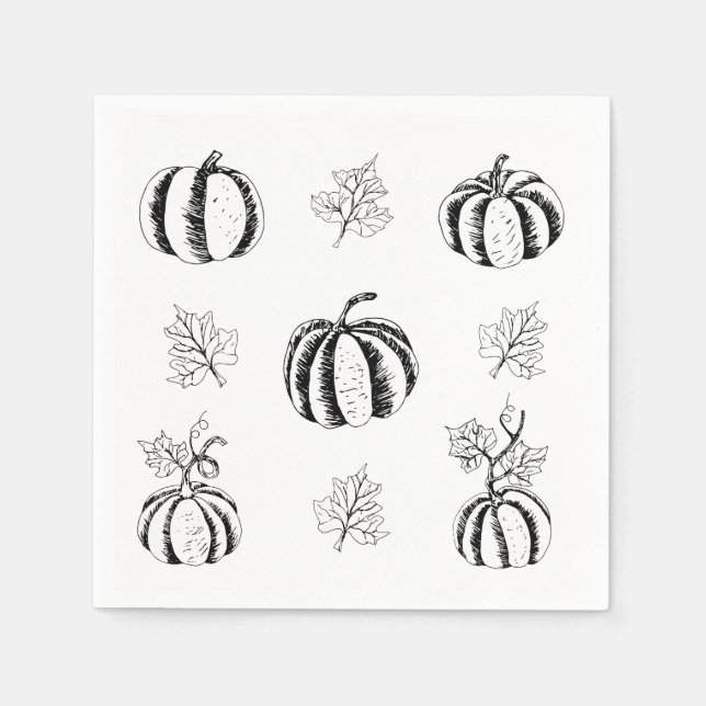 Black Pumpkin för Halloween Pappersservett (Framsidan)