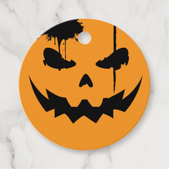 Bläck Pumpkin Gåvor Etiketter (Framsida)