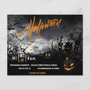 Black Pumpkin Halloween fest Inbjudan Flygblad