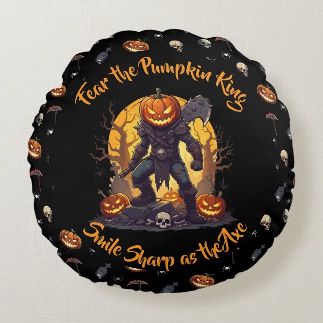 🖤 Black Pumpkin Kung Dekorativ kudde 🎃 (Framsidan)