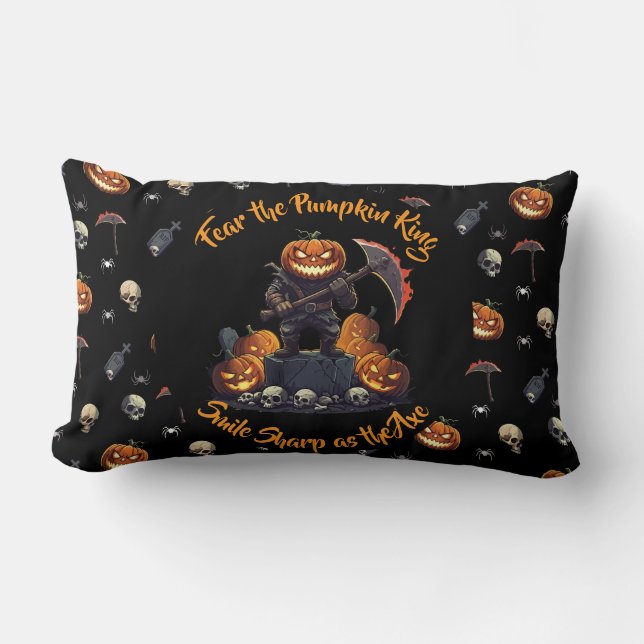 🖤 Black Pumpkin Kung Dekorativ kudde 🎃 (Framsida)