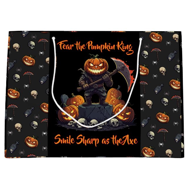🖤 Black Pumpkin Kung Halloween Gift Bag 🎃 (Framsidan)