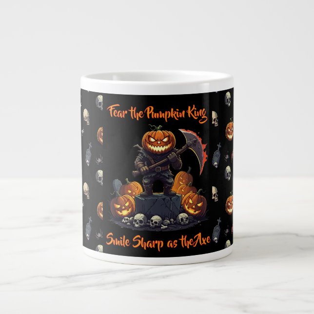 🖤 Black Pumpkin Kung Halloween Mugg 🎃 Jumbo Mugg (Framsidan)