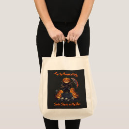 🖤 Black Pumpkin Kung Halloween Tote 🎃 Tygkasse
