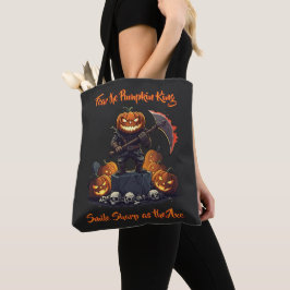 🖤 Black Pumpkin Kung Halloween Tote 🎃 Tygkasse