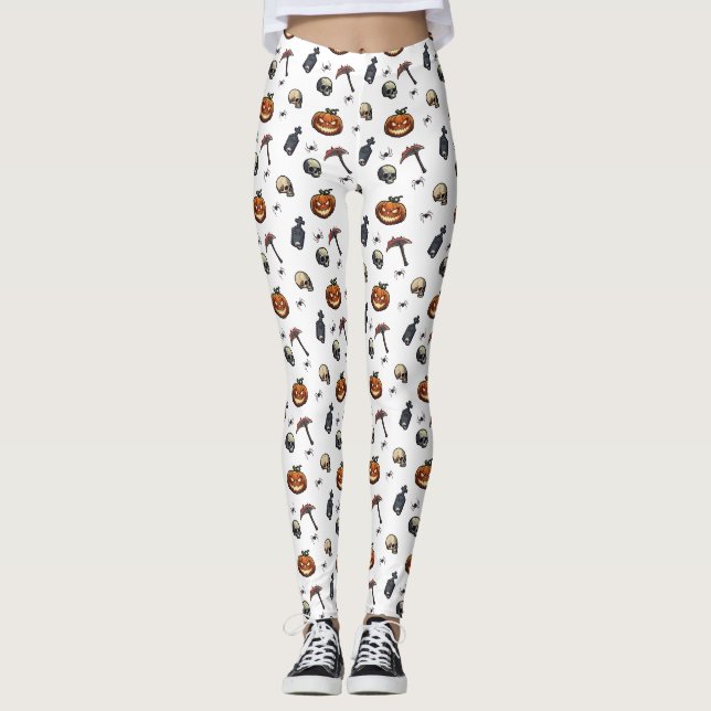 🖤 Black Pumpkin Kung Kid Leggings 🎃 (Framsida)