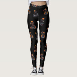 🖤 Black Pumpkin Kung Kid Leggings 🎃