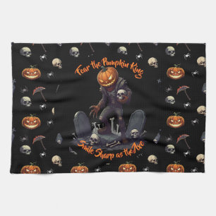 🖤 Black Pumpkin Kung Kitchen Towel 🎃 Kökshandduk