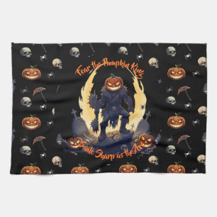 🖤 Black Pumpkin Kung Kitchen Towel 🎃 Kökshandduk