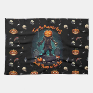 🖤 Black Pumpkin Kung Kitchen Towel 🎃 Kökshandduk