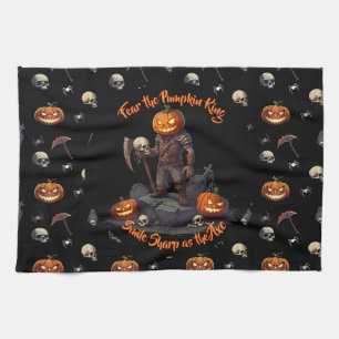 🖤 Black Pumpkin Kung Kitchen Towel 🎃 Kökshandduk