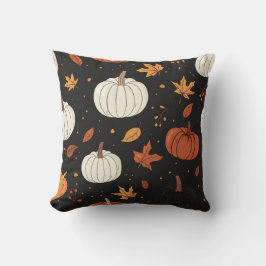 Black Pumpkin och Löv Tiled Mönster Kudde