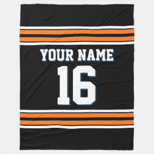Black Pumpkin Orange White Sports Jersey Fleecefilt