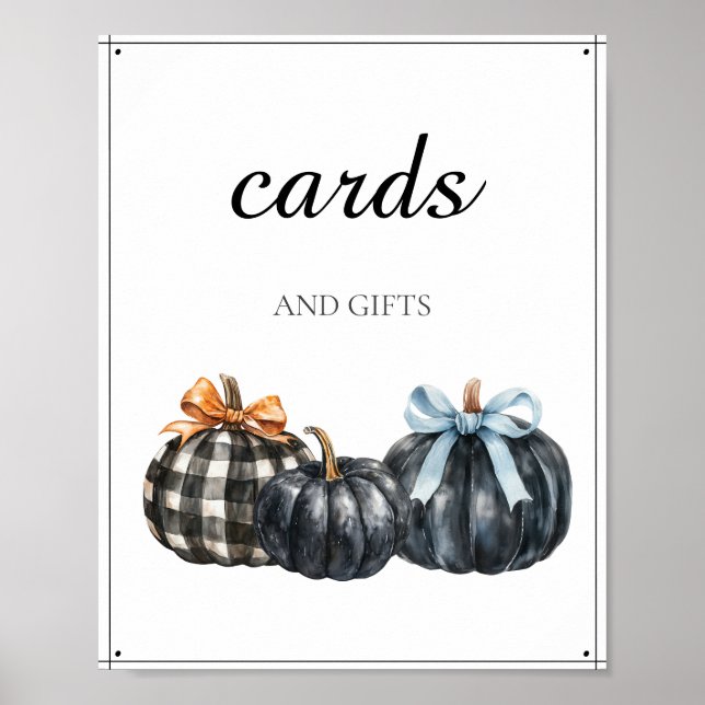 Black Pumpkins Baby Shower-kort och gåvor Poster (Framsidan)
