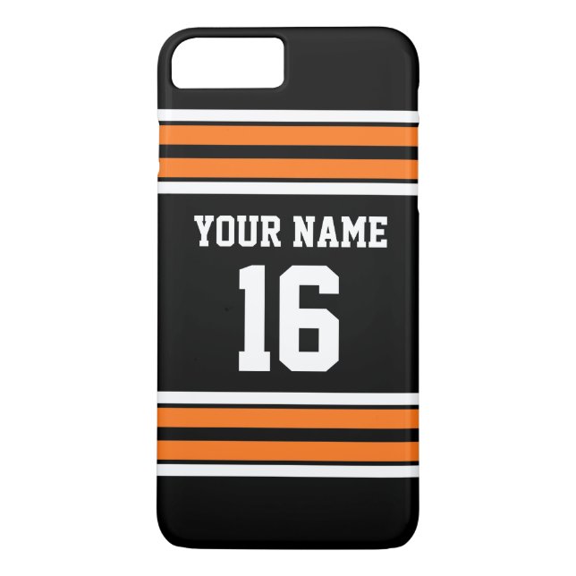 Black Pumpkn Orange Team Jersey Anpassningsbar Num Case-Mate iPhone Skal (Baksida)