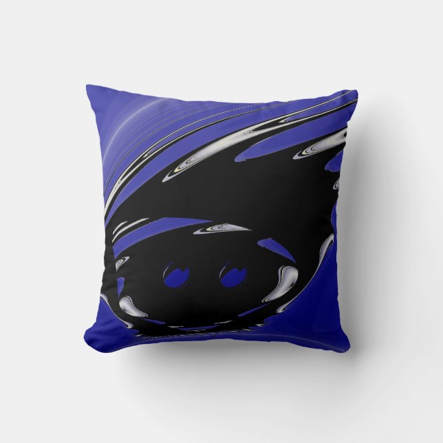 Black Punk Fractal Kudde (Framsida)