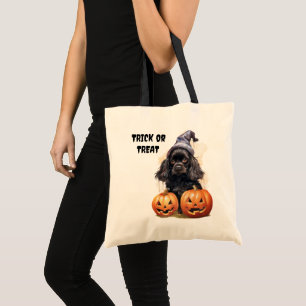 Black Puppy Jack o'Lantern Kids Halloween Tygkasse