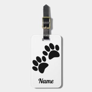 Black Puppy Tass avtryck, Cute Tecknad Bagagebricka