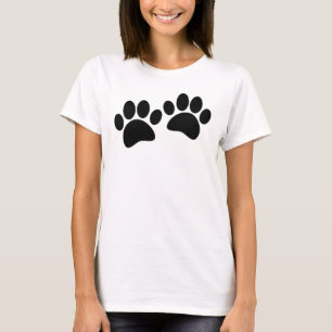 Black Puppy Tass avtryck, Cute Tecknad T Shirt