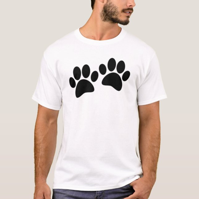 Black Puppy Tass avtryck, Cute Tecknad T Shirt (Framsida)