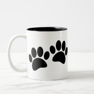Black Puppy Tass avtryck, Cute Tecknad Två-Tonad Mugg