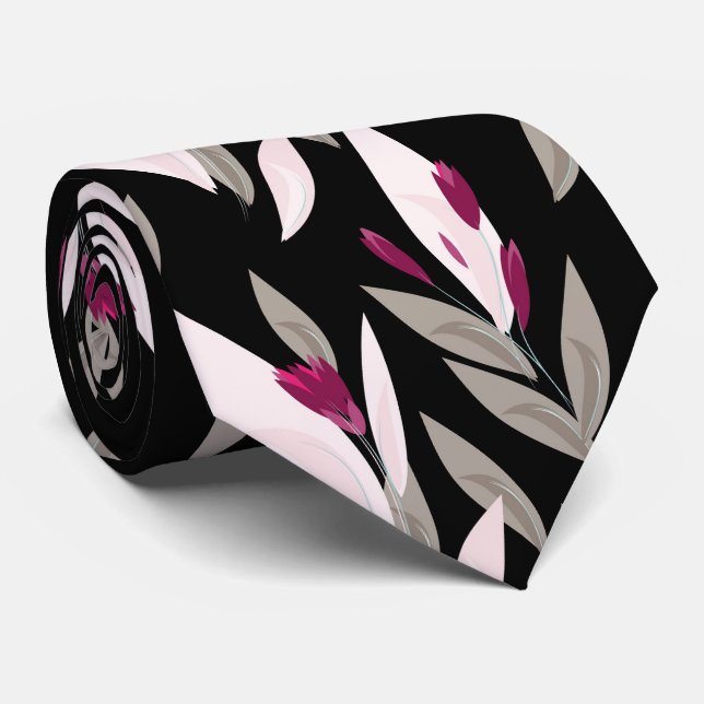 Black purple abstract red retro flower pattern slips (Rullad)