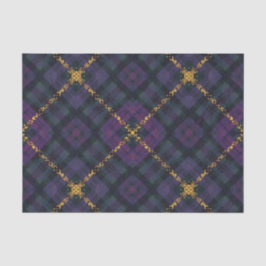 BLACK PURPLE GOLD GLITTER CHRISTMAS PLAID