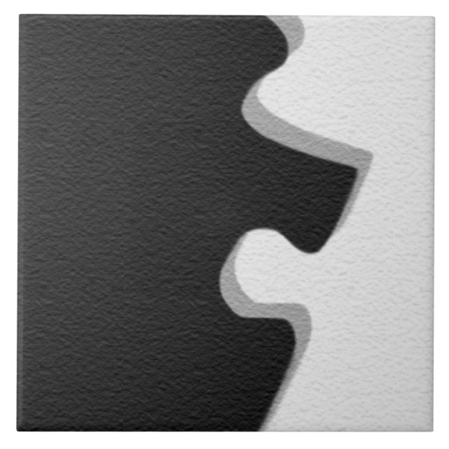 Black Puzzle Biet Tile Kakelplatta (Framsidan)