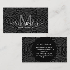Black Python Skin Affärskort Visitkort