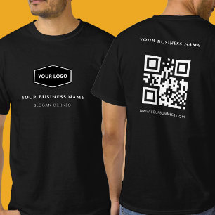 Black QR Code Anpassningsbar and Promotional Compa T Shirt