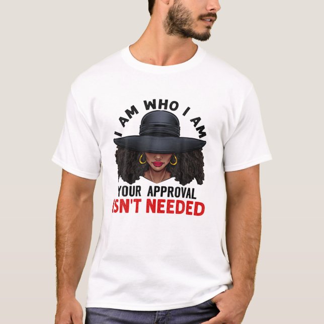 Black Queen African American Ladies Curly Natural T Shirt (Framsida)