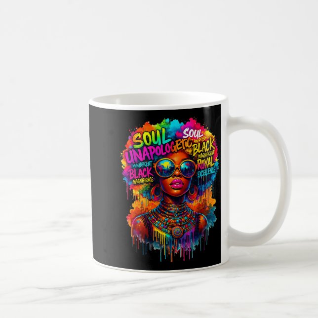 Black Queen African Map Unalogetically Black Histo Kaffemugg (Höger)