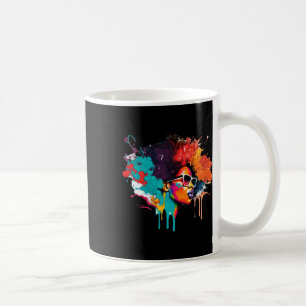 Black Queen Afro Melanin Dripping Art Älskare Amer Kaffemugg