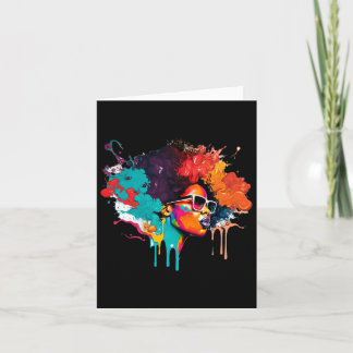 Black Queen Afro Melanin Dripping Art Älskare Amer Kort