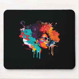 Black Queen Afro Melanin Dripping Art Älskare Amer Musmatta