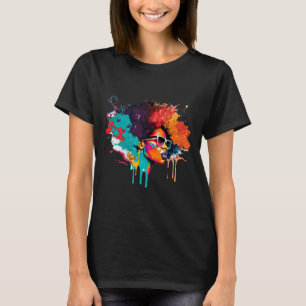Black Queen Afro Melanin Dripping Art Älskare Amer T Shirt