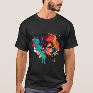 Black Queen Afro Melanin Dripping Art Älskare Amer T Shirt