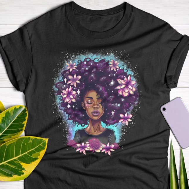 Black Queen Afro Melanin Dripping Art Black T Shirt (Skapare uppladdad)