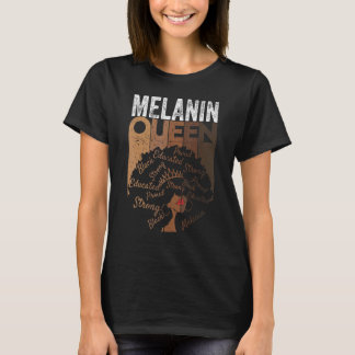 Black Queen Afro Melanin Dripping Black History 4 T Shirt
