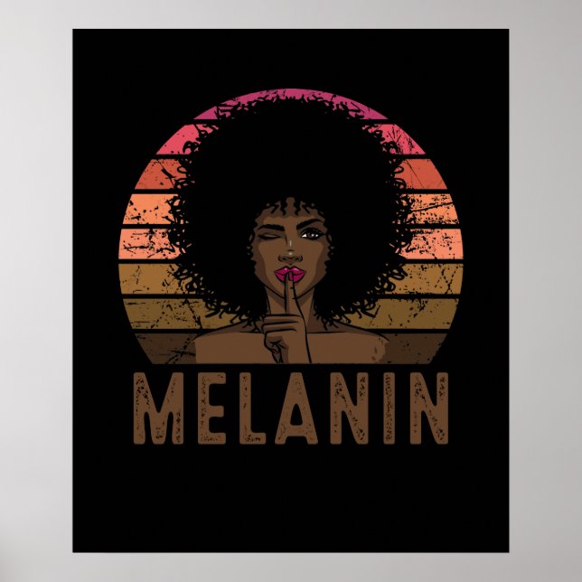 Black Queen Afro Melanin Poster (Framsidan)