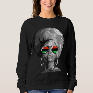 Black Queen Afro Woman Ansikte T Shirt